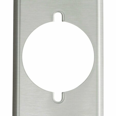 COOPER INDUSTRIES Eaton Power Outlet Wallplate, 5-1/4 in L, 3-3/4 in W, 1-Gang, Stainless Steel, Brushed Satin, Screw 93221-BOX